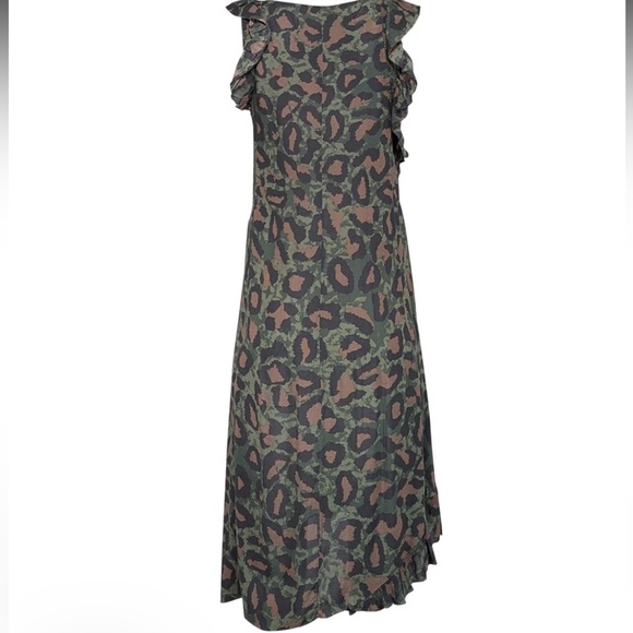 Zadig & Voltaire Green Camo & Leopard Print Dress Size X Small - Picture 3 of 7